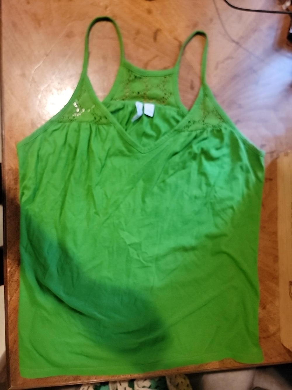Old Navy Bright Green Lace-Trim Camisole